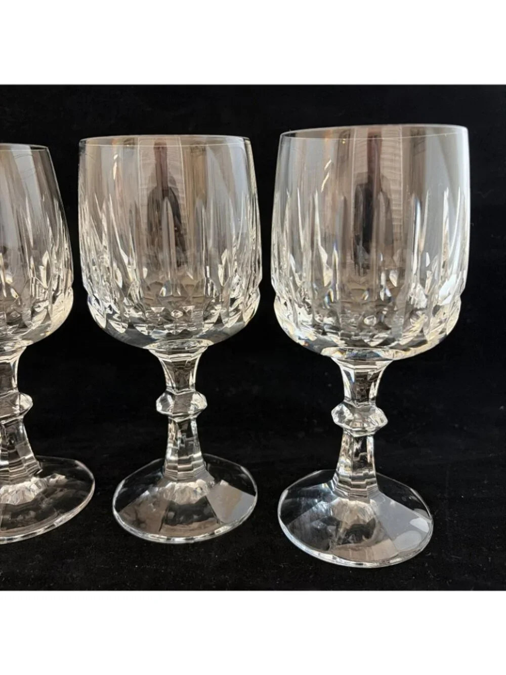 Nachtmann Germany Cut Crystal Wine Goblets Set of 4 6.25